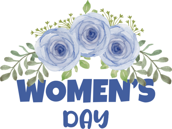 Transparent International Women's Day Flower Floral design Blue rose for Women's Day for International Womens Day