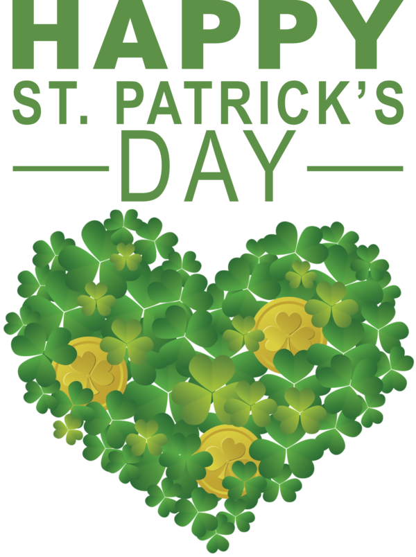 Transparent St. Patrick's Day Shamrock St. Patrick's Day Heart for Saint Patrick for St Patricks Day