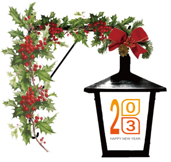 Transparent New Year Floral design Design Flower for Happy New Year 2023 for New Year