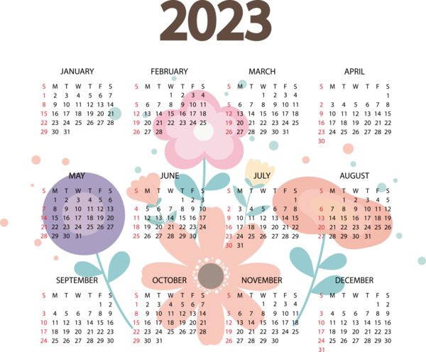 Transparent New Year calendar Aztec sun stone Design for Printable 2023 Calendar for New Year