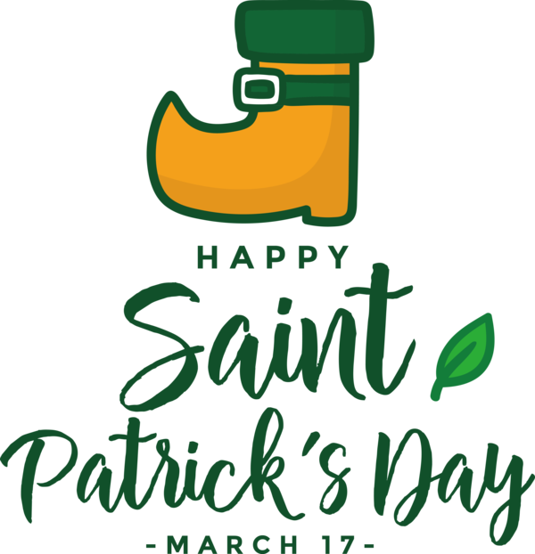 Transparent St. Patrick's Day Logo Line Green for Saint Patrick for St Patricks Day