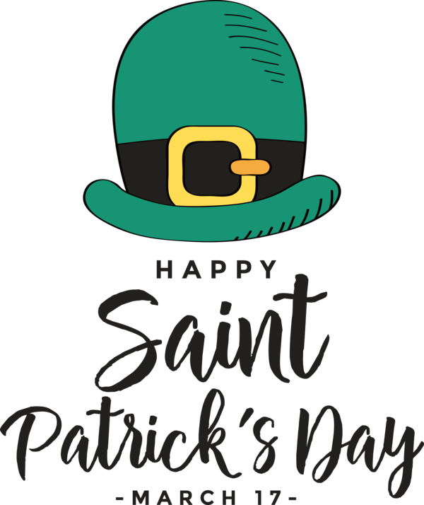 Transparent St. Patrick's Day Logo Line Plant for Saint Patrick for St Patricks Day