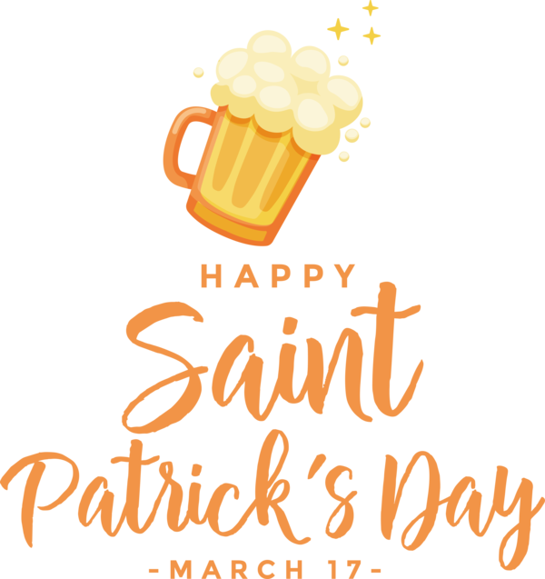 Transparent St. Patrick's Day Logo Line Yellow for Saint Patrick for St Patricks Day