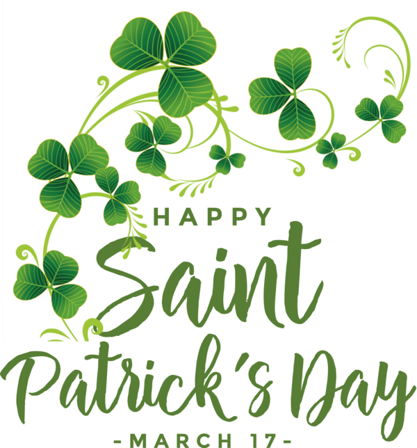Transparent St. Patrick's Day Leaf Shamrock Herbal medicine for Saint Patrick for St Patricks Day