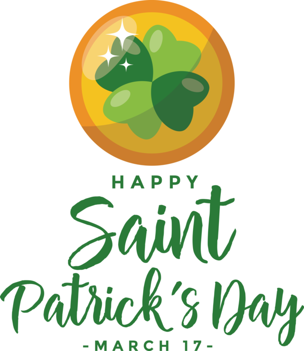 Transparent St. Patrick's Day Logo Leaf Text for Saint Patrick for St Patricks Day