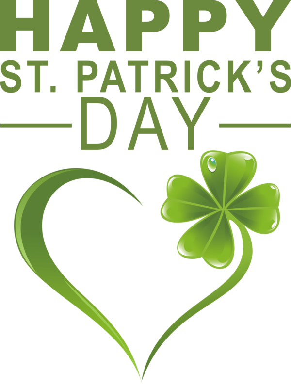 Transparent St. Patrick's Day Leaf Plant stem Alternative medicine for Saint Patrick for St Patricks Day