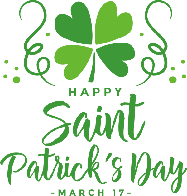 Transparent St. Patrick's Day Meter Leaf Logo for Saint Patrick for St Patricks Day