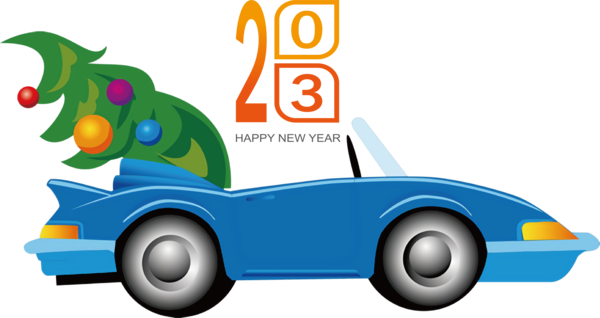 Transparent New Year Car New Year Christmas for Happy New Year 2023 for New Year