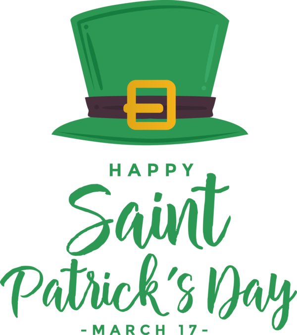 Transparent St. Patrick's Day Logo Leaf Hat for Saint Patrick for St Patricks Day