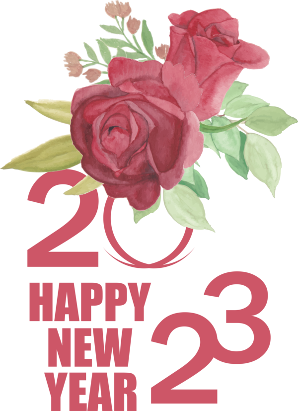 Transparent New Year Floral design Design Festival for Happy New Year 2023 for New Year
