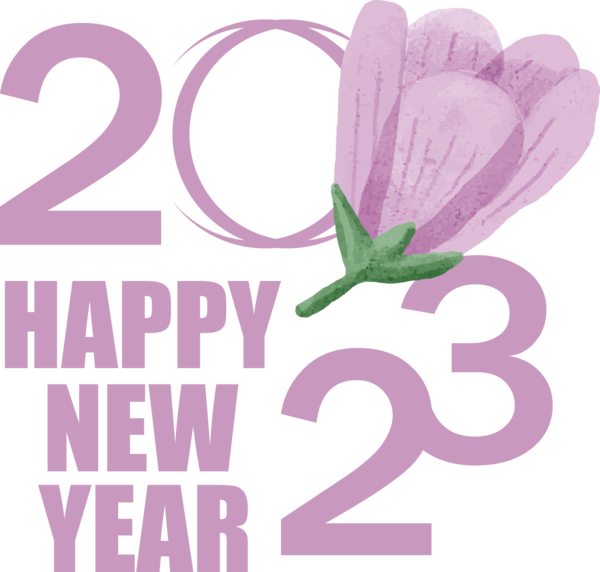 Transparent New Year Flower Design for Happy New Year 2023 for New Year