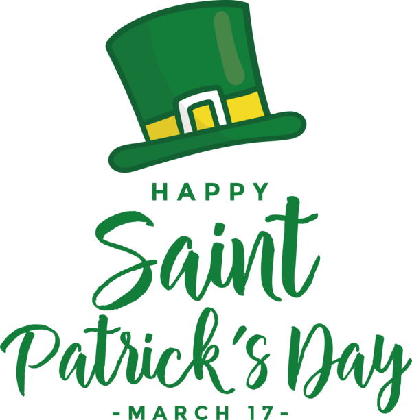 Transparent St. Patrick's Day Logo Symbol Character for Saint Patrick for St Patricks Day
