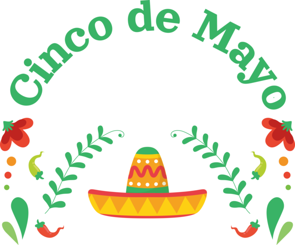 Transparent Cinco de mayo Leaf Drawing Design for Fifth of May for Cinco De Mayo