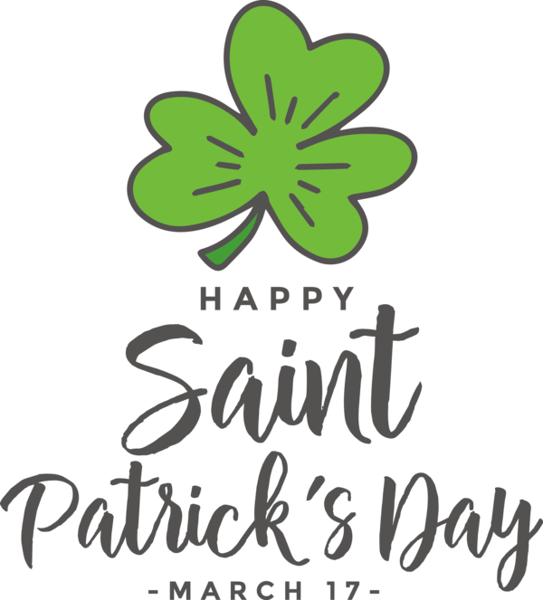 Transparent St. Patrick's Day Flower Logo Symbol for Saint Patrick for St Patricks Day