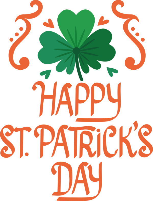 Transparent St. Patrick's Day Flower Line Logo for Saint Patrick for St Patricks Day