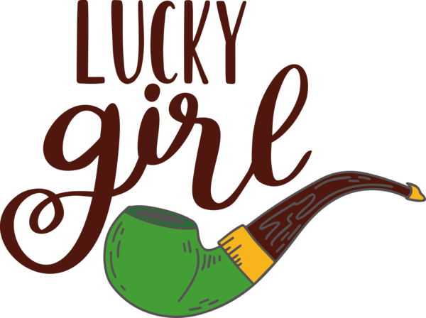 Transparent St. Patrick's Day Logo Design Text for Go Luck for St Patricks Day