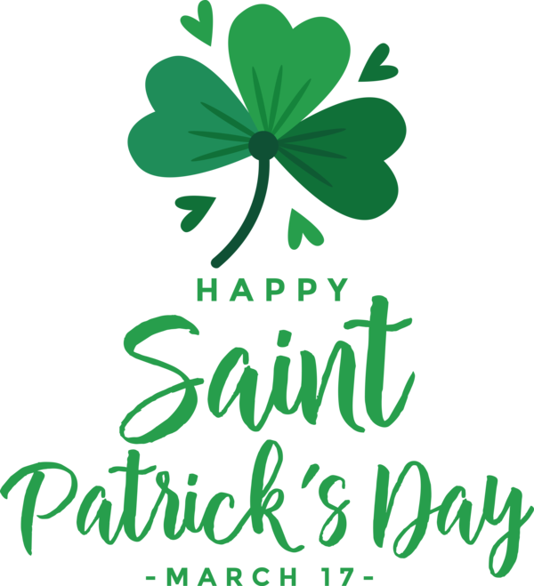 Transparent St. Patrick's Day Leaf Flower Shamrock for Saint Patrick for St Patricks Day