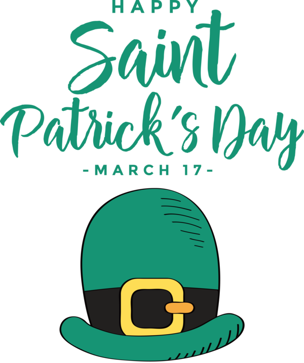 Transparent St. Patrick's Day Human Logo Hat for Saint Patrick for St Patricks Day