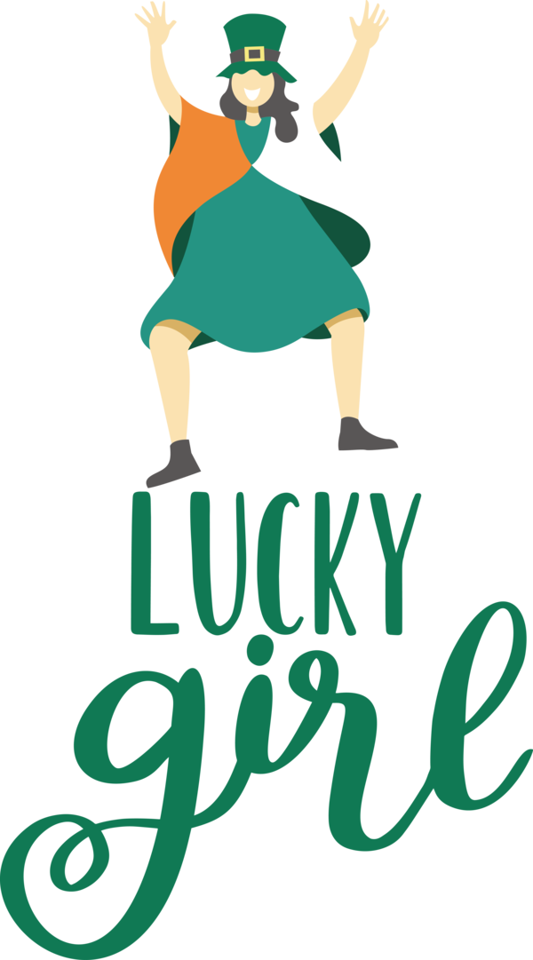Transparent St. Patrick's Day Human Cartoon Logo for Go Luck for St Patricks Day