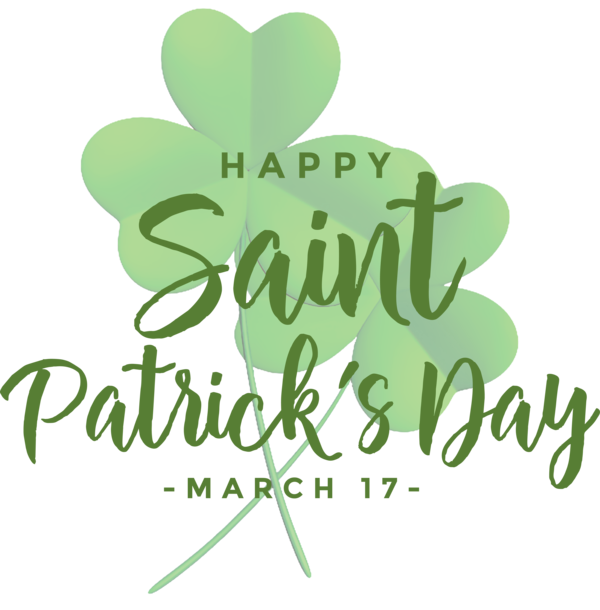Transparent St. Patrick's Day Leaf Shamrock Font for Saint Patrick for St Patricks Day