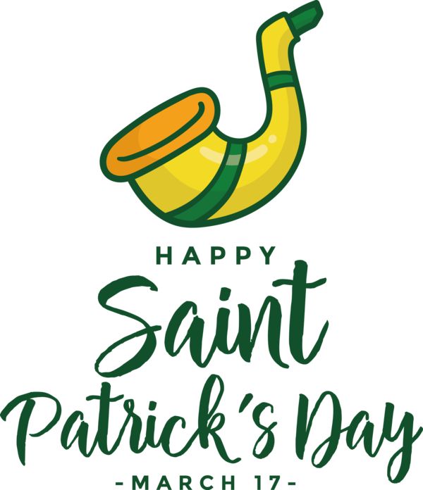 Transparent St. Patrick's Day Plant Logo Line for Saint Patrick for St Patricks Day