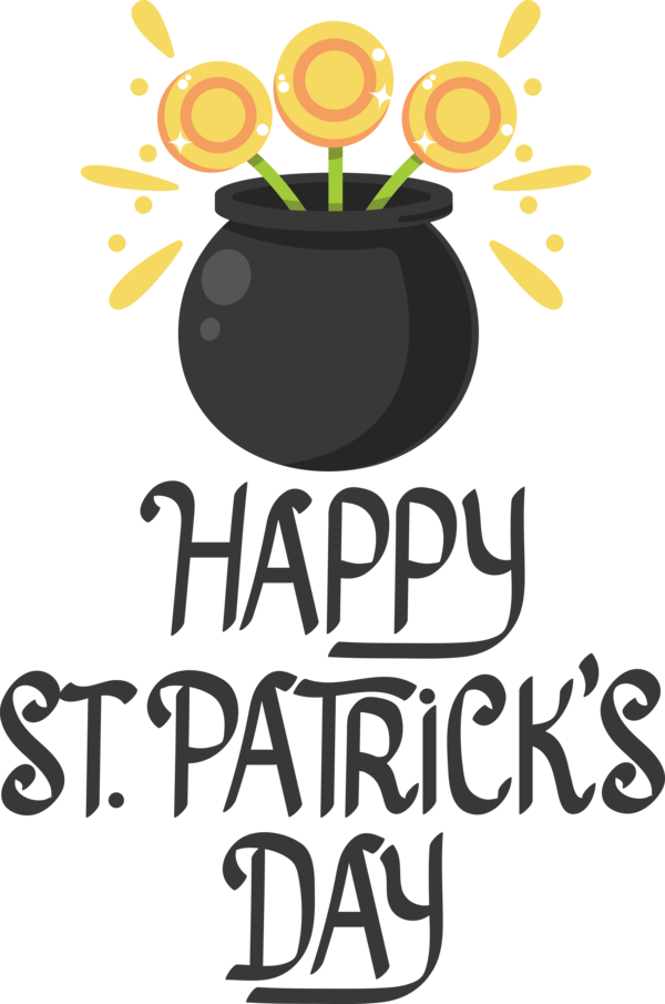 Transparent St. Patrick's Day Flower Logo Design for Saint Patrick for St Patricks Day