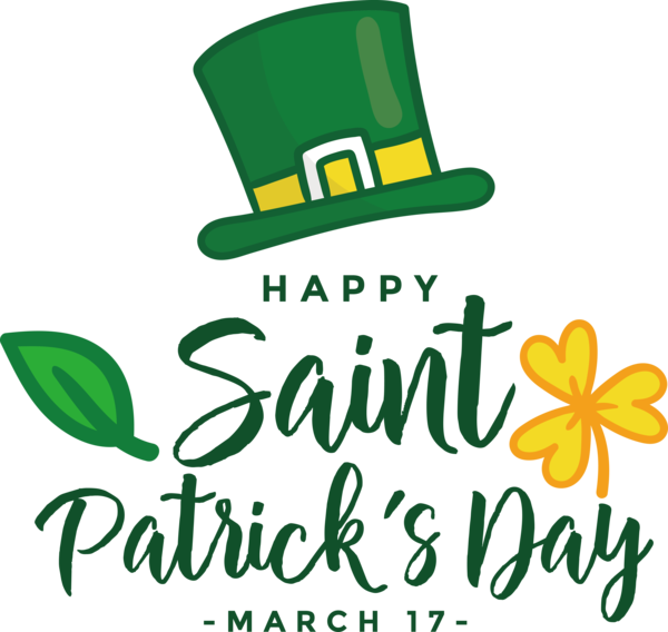 Transparent St. Patrick's Day Human Logo Symbol for Saint Patrick for St Patricks Day