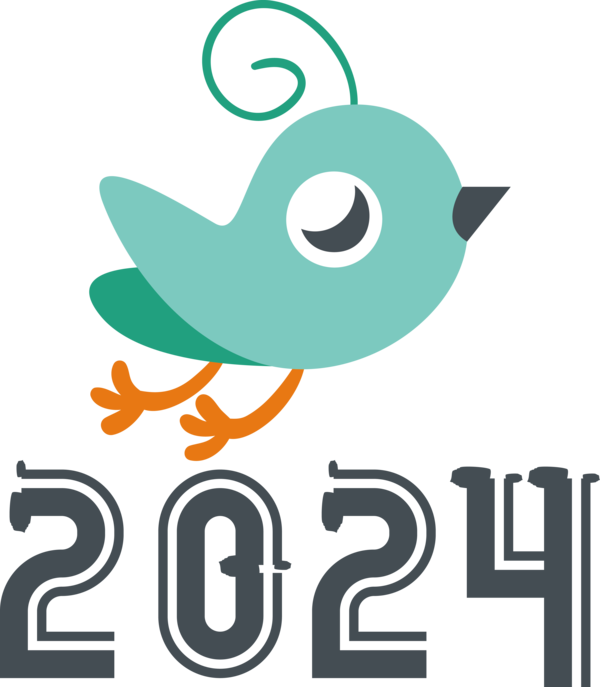 New Year Cartoon Logo Line for Happy New Year 2024 for New Year 3852x4410