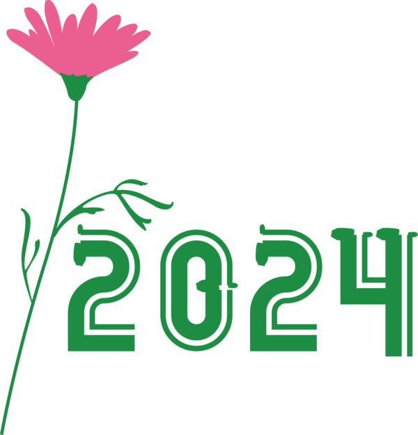 Transparent New Year Flower Logo Design for Happy New Year 2024 for New Year