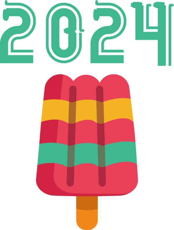 Transparent New Year Design Logo Line for Happy New Year 2024 for New Year
