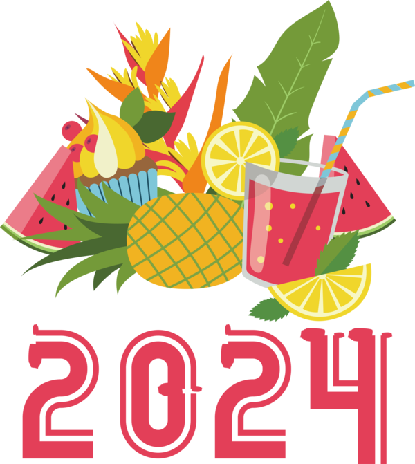 Transparent New Year Logo Design Elements Cocktail Company for Happy New Year 2024 for New Year