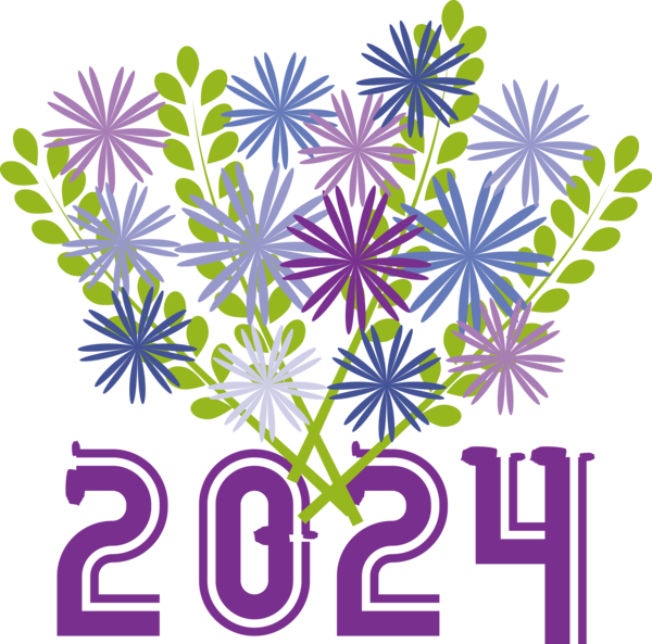 Transparent New Year Cartoon Drawing Logo for Happy New Year 2024 for New Year