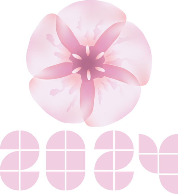 Transparent New Year Flower Design Petal for Happy New Year 2024 for New Year