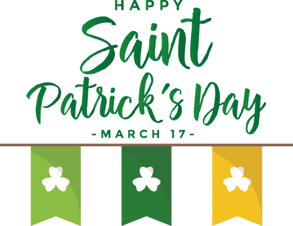 Transparent St. Patrick's Day Design Logo Leaf for Saint Patrick for St Patricks Day