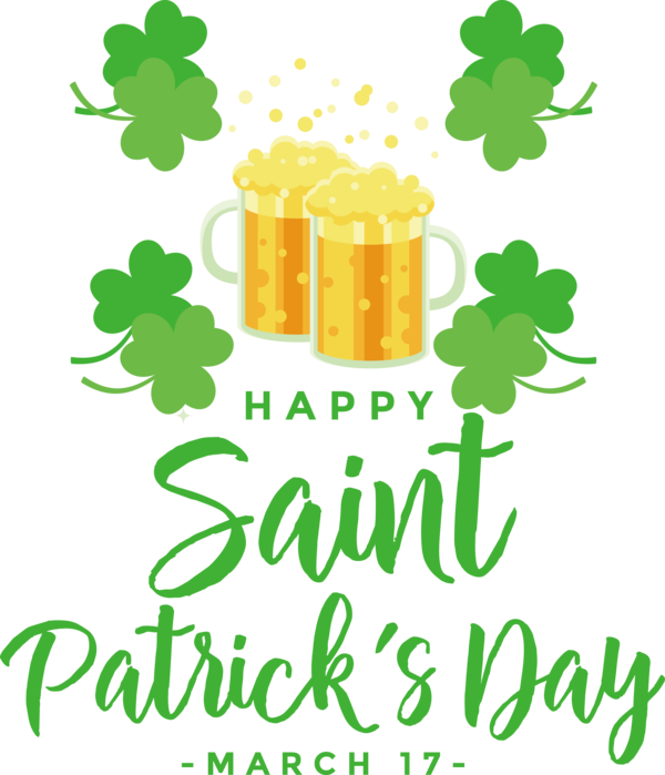 Transparent St. Patrick's Day Flower Leaf Logo for Saint Patrick for St Patricks Day