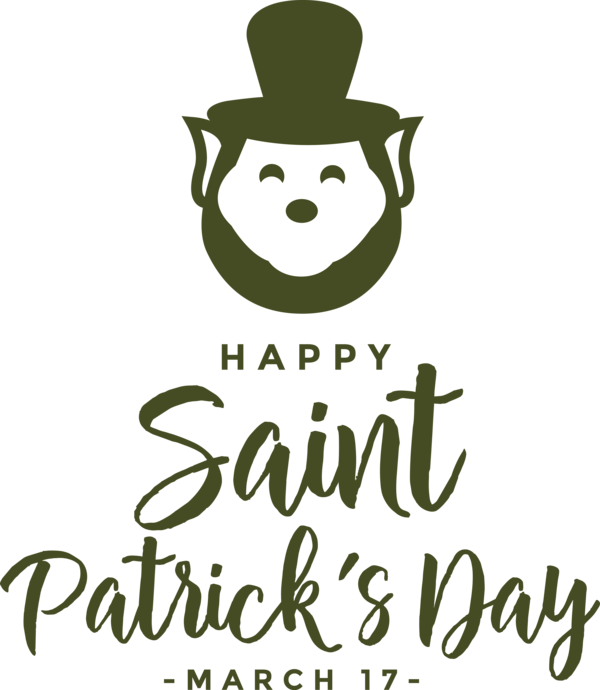 Transparent St. Patrick's Day Human Logo Text for Saint Patrick for St Patricks Day