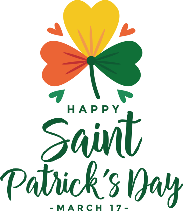 Transparent St. Patrick's Day Cut flowers Leaf Floral design for Saint Patrick for St Patricks Day