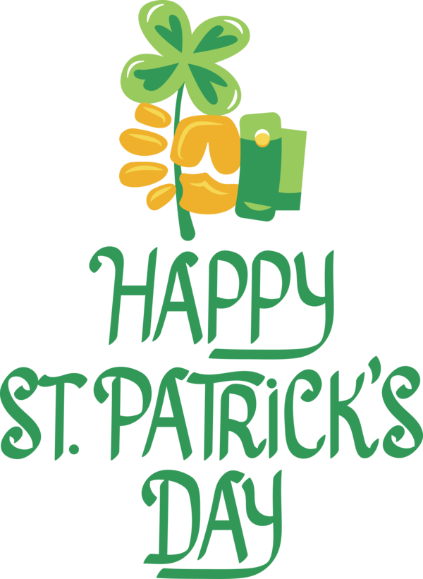 Transparent St. Patrick's Day Logo Leaf Line for Saint Patrick for St Patricks Day