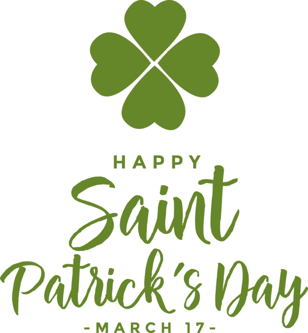 Transparent St. Patrick's Day Logo Leaf Shamrock for Saint Patrick for St Patricks Day
