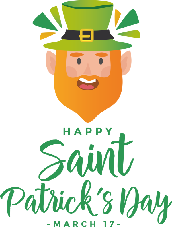 Transparent St. Patrick's Day Human Leaf Logo for Saint Patrick for St Patricks Day