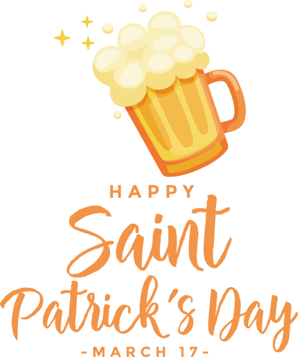 Transparent St. Patrick's Day Logo Line Yellow for Saint Patrick for St Patricks Day