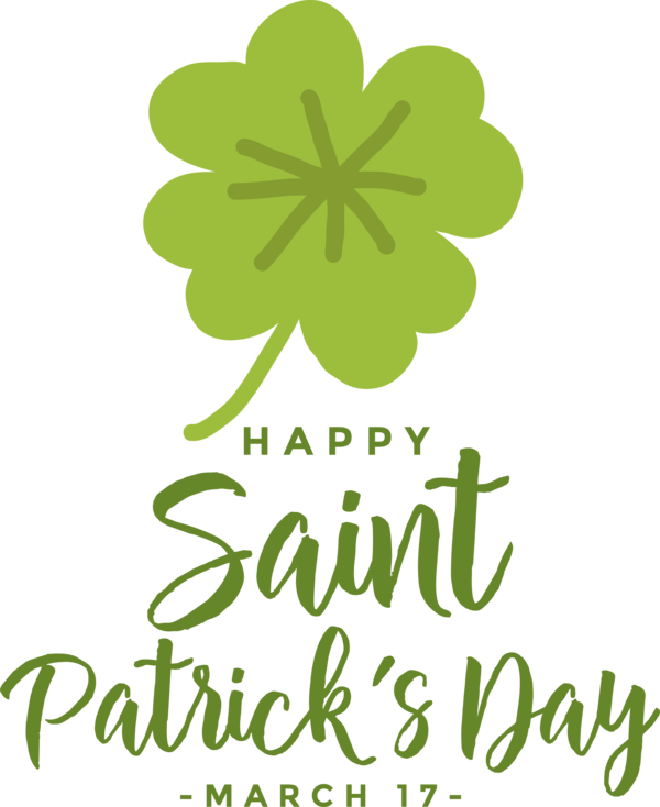 Transparent St. Patrick's Day Flower Leaf Logo for Saint Patrick for St Patricks Day