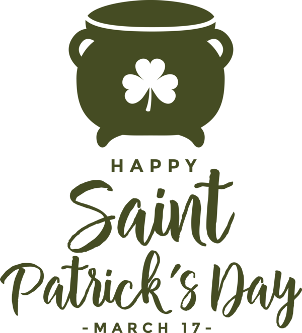Transparent St. Patrick's Day Logo Green Flower for Saint Patrick for St Patricks Day