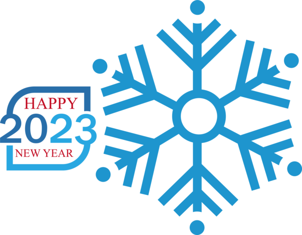 Transparent New Year Snowflake Christmas Design for Happy New Year 2023 for New Year