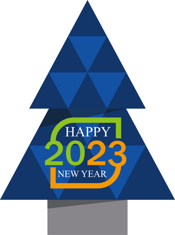 Transparent New Year Logo Triangle Design for Happy New Year 2023 for New Year