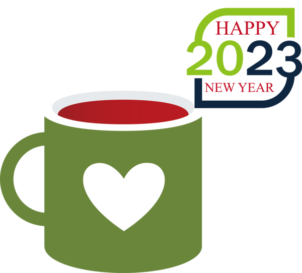 Transparent New Year Coffee Mug Coffee cup for Happy New Year 2023 for New Year