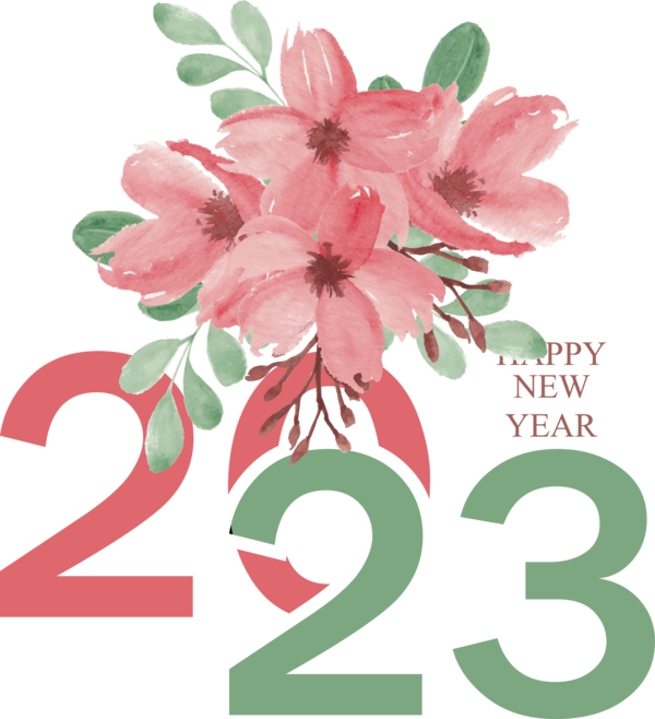 Transparent New Year January calendar! Floral design calendar for Happy New Year 2023 for New Year