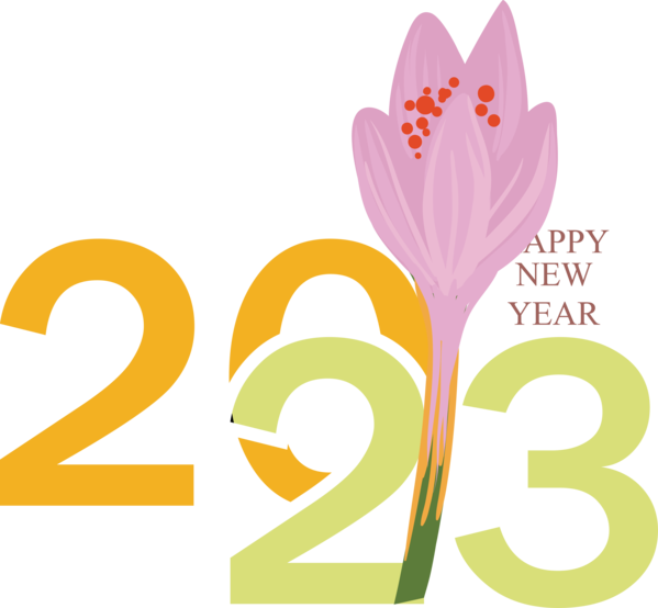Transparent New Year Flower Logo Design for Happy New Year 2023 for New Year