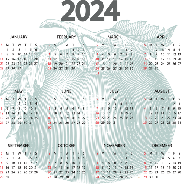 Transparent New Year January calendar! Aztec sun stone May Calendar for Printable 2024 Calendar for New Year