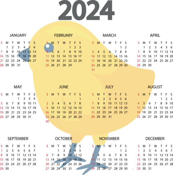 Transparent New Year January calendar! calendar Names of the days of the week for Printable 2024 Calendar for New Year